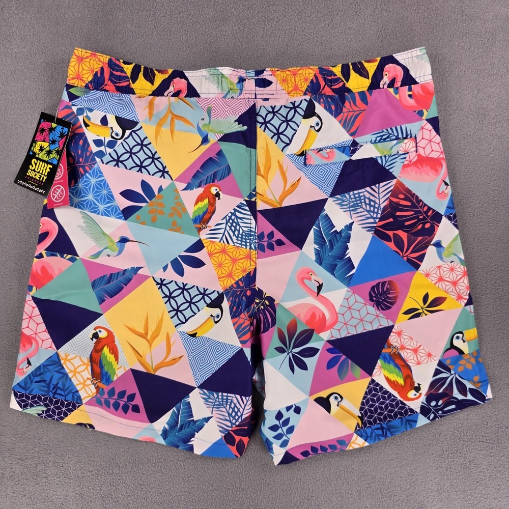 New Surf Society Swim Trunks Men's Large Geometric Summer Art Beach Cruise Pool - Picture 6 of 12